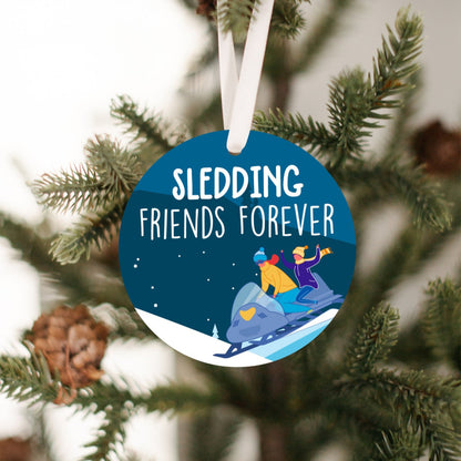 Snowmobiling Together Christmas Ornament