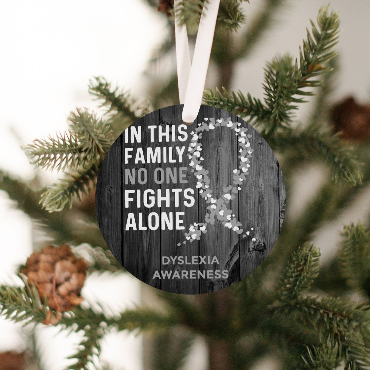 Dyslexia Awareness Christmas Ornament