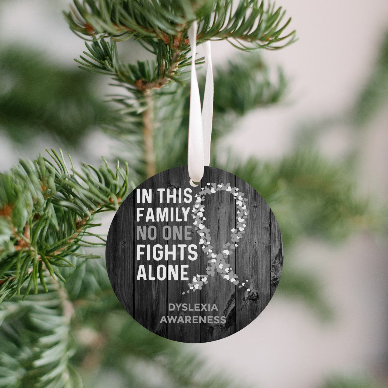 Dyslexia Awareness Christmas Ornament