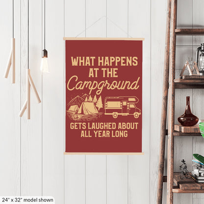 What Happens At The Campground Hanging Canvas