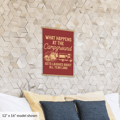 What Happens At The Campground Hanging Canvas