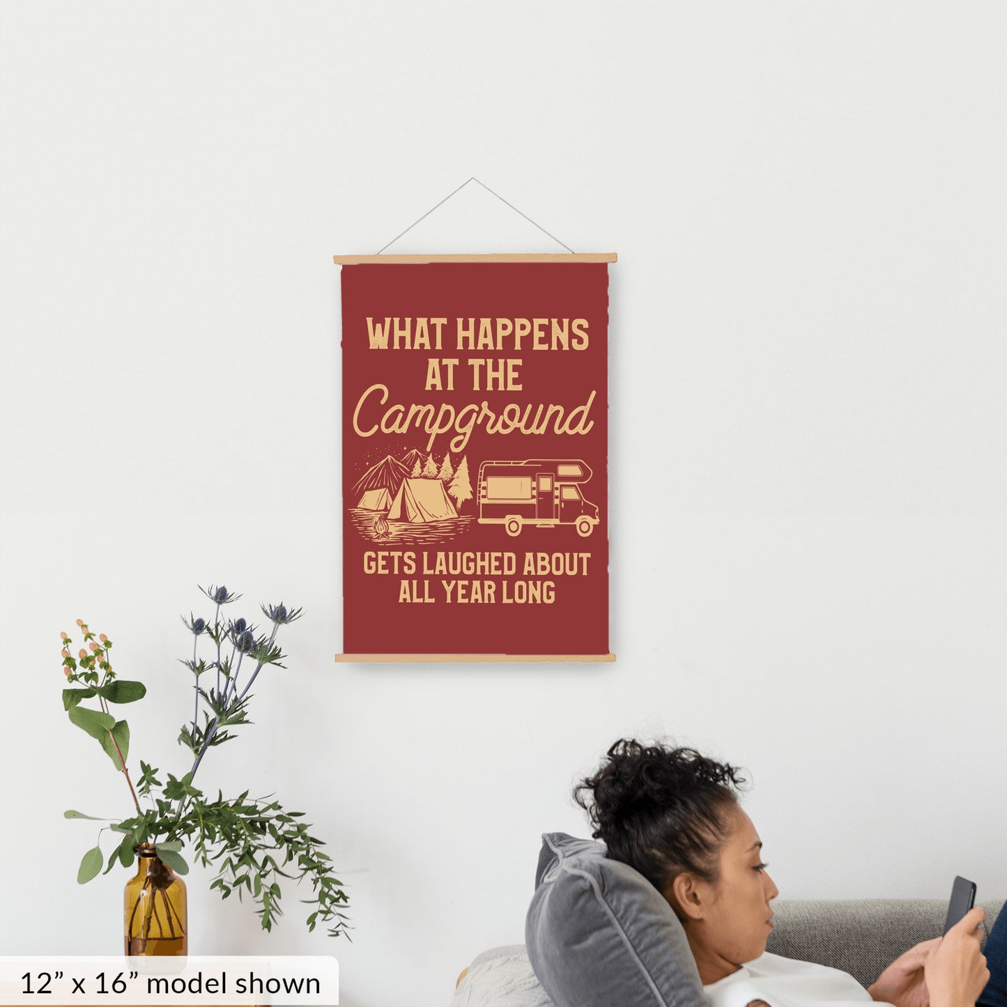 What Happens At The Campground Hanging Canvas