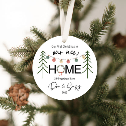 Personalized First Home Ornament 2025, Our First Christmas in New Home Ornament, First House Ornament, New Address Ornament, Housewarming