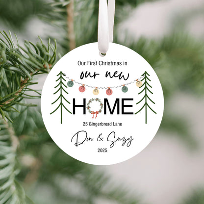 Personalized First Home Ornament 2025, Our First Christmas in New Home Ornament, First House Ornament, New Address Ornament, Housewarming