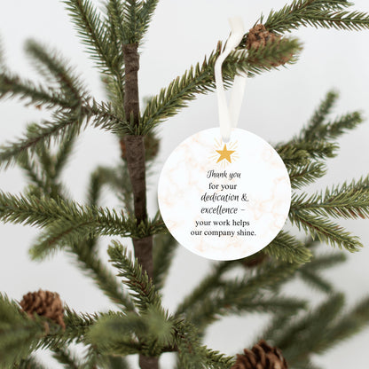 Company Thank You Ornament, Dedication and Excellence Ornament,