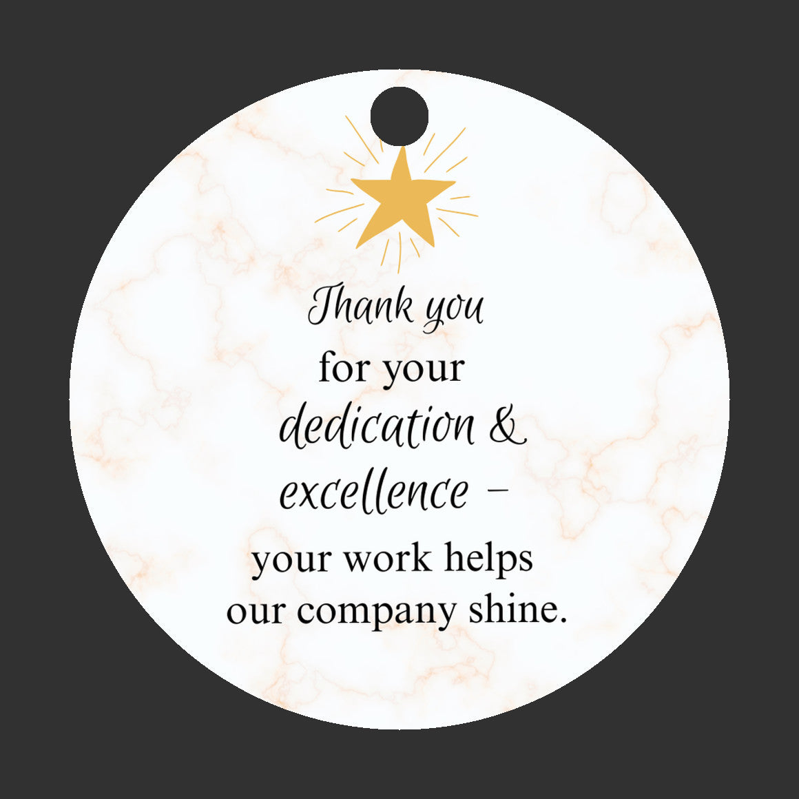 Company Thank You Ornament, Dedication and Excellence Ornament,