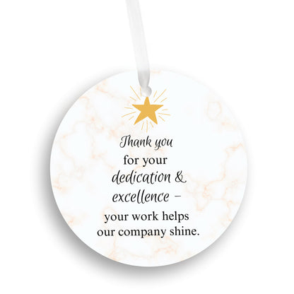 Company Thank You Ornament, Dedication and Excellence Ornament,